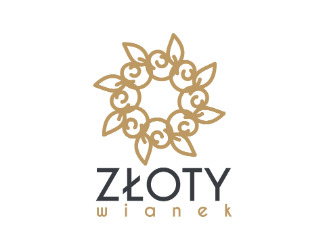 Projekt graficzny logo dla firmy online złoty wianek